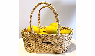 Natural Fiber Fruit Basket - Double Secure Handle