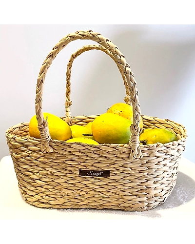 Natural Fiber Fruit Basket - Double Secure Handle-12249734