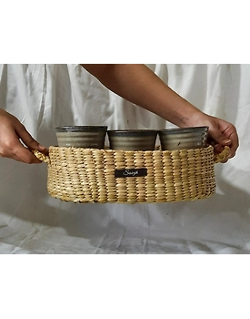 Kauna Straw Handwoven Sturdy Fruit Basket | Bread Basket