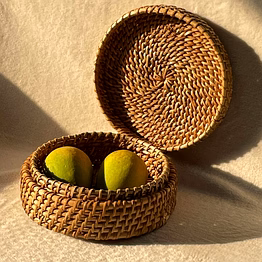 natural weave cane roti | fruit basket box