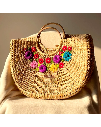 Necklace Design Water Reed Handwoven Embroidered Handbag-12249758
