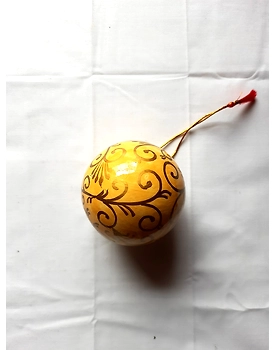 Papier Mache Xmas Ornament Gold Leaf - Pack of 3