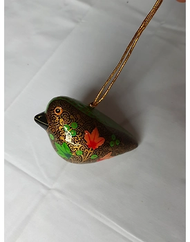 Papier Mache Hanging Bird - Green