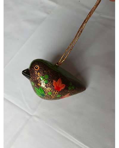 Papier Mache Hanging Bird - Green-12249786