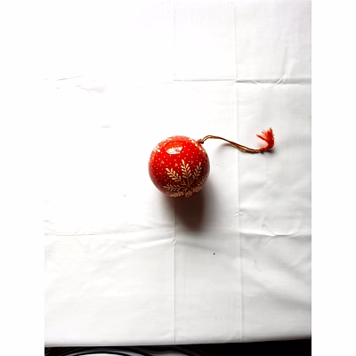 papier mache xmas ornament - red - pack of 5
