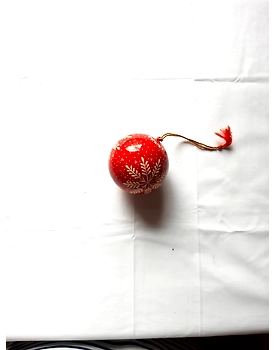 Papier Mache Xmas Ornament - Red - Pack of 5