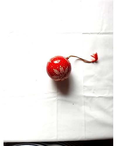 Papier Mache Xmas Ornament - Red - Pack of 5-12249792