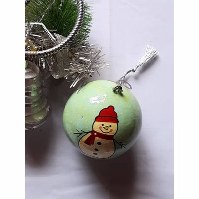papier mache ornamental snowman - pack of 2