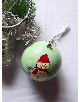 Papier Mache Ornamental Snowman - Pack of 2
