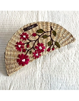 Kauna Straw Handwoven Clutch | Hand-embroidered | Saanjh Exclusive