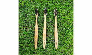 Bamboo Toothbrush with Charcoal Bristles - Pack of 3