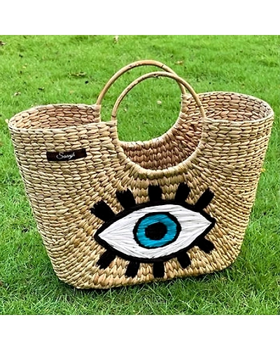 Kauna Modish Beach Bag | Evil Eye Embroidery | Handwoven &amp; Hand-embroidered-12249268