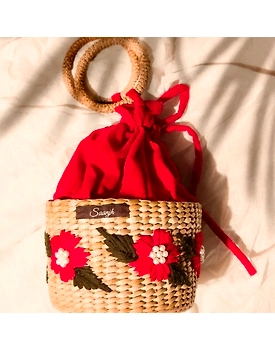 Kauna Velvet Hand-embroidered Potli Bag | Ethnic Boho Style Drawstring Purse | Saanjh Exclusive