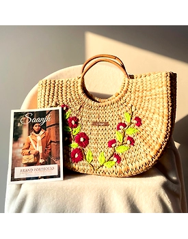 Water Reed Handwoven Embroidered Handbag