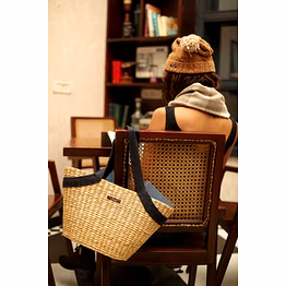 straw tote with hemp handle | totes & handbags