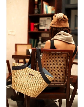 Straw Tote with Hemp Handle | Totes & Handbags