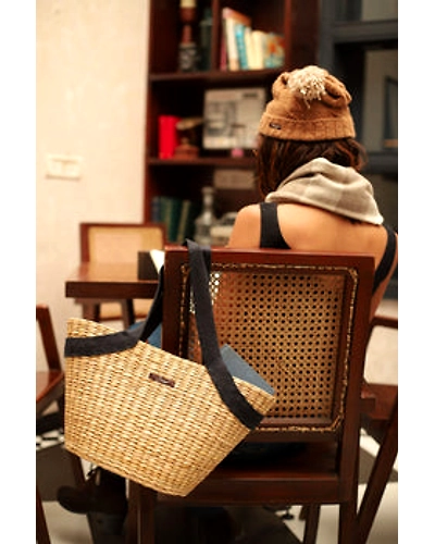 Straw Tote with Hemp Handle | Totes &amp; Handbags-12249902