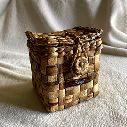 saanjh handwoven cane straw mini box
