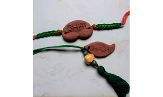 Handmade Clay Bhaiyya Bhabhi Rakhi
