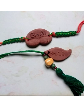 Handmade Clay Bhaiyya Bhabhi Rakhi