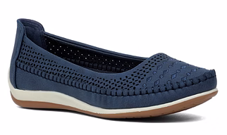 SHOEco Blue Ballerinas For Women