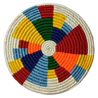 Sabai Grass handmade wall storage basket, Size 30CM, Multi color
