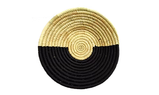 Handmade Home Decor Sabai Grass Wall Plate, Size 30CM, Natural and Black Color