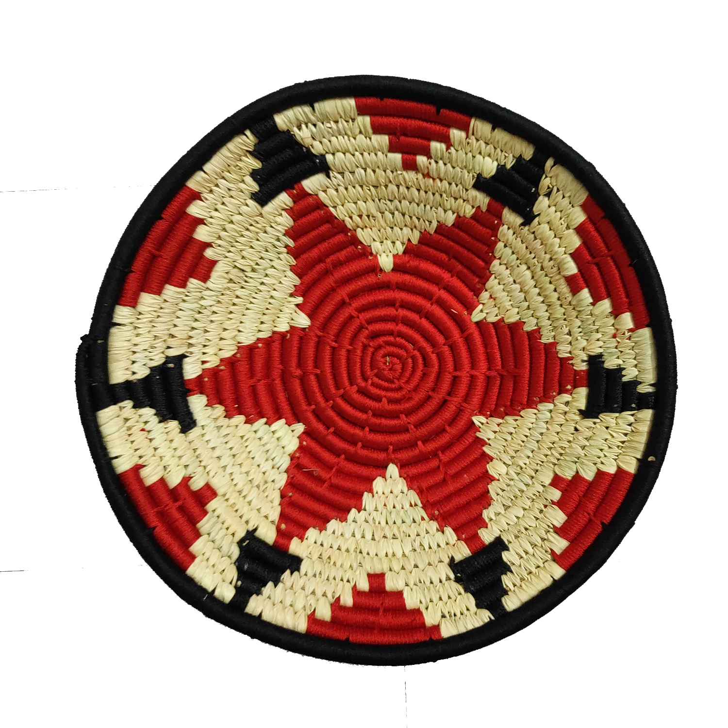 Handicraft Sabai Grass Home Decor Wall Plate, Size 30CM, Red Color-SWP-018