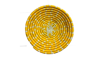 Handicraft Sabai Grass and Palm Leaf Home Decor Wall Plate, Size 30CM, Yellow Color