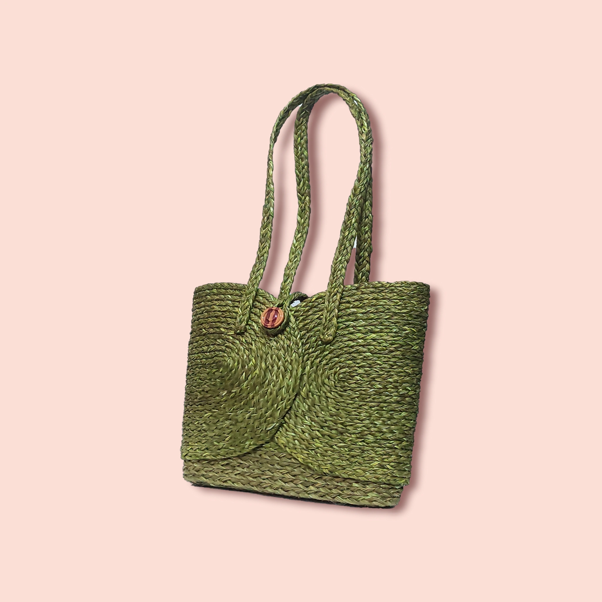 Handicraft Sabai Grass Tota Bag-(12x12x8)CM-3