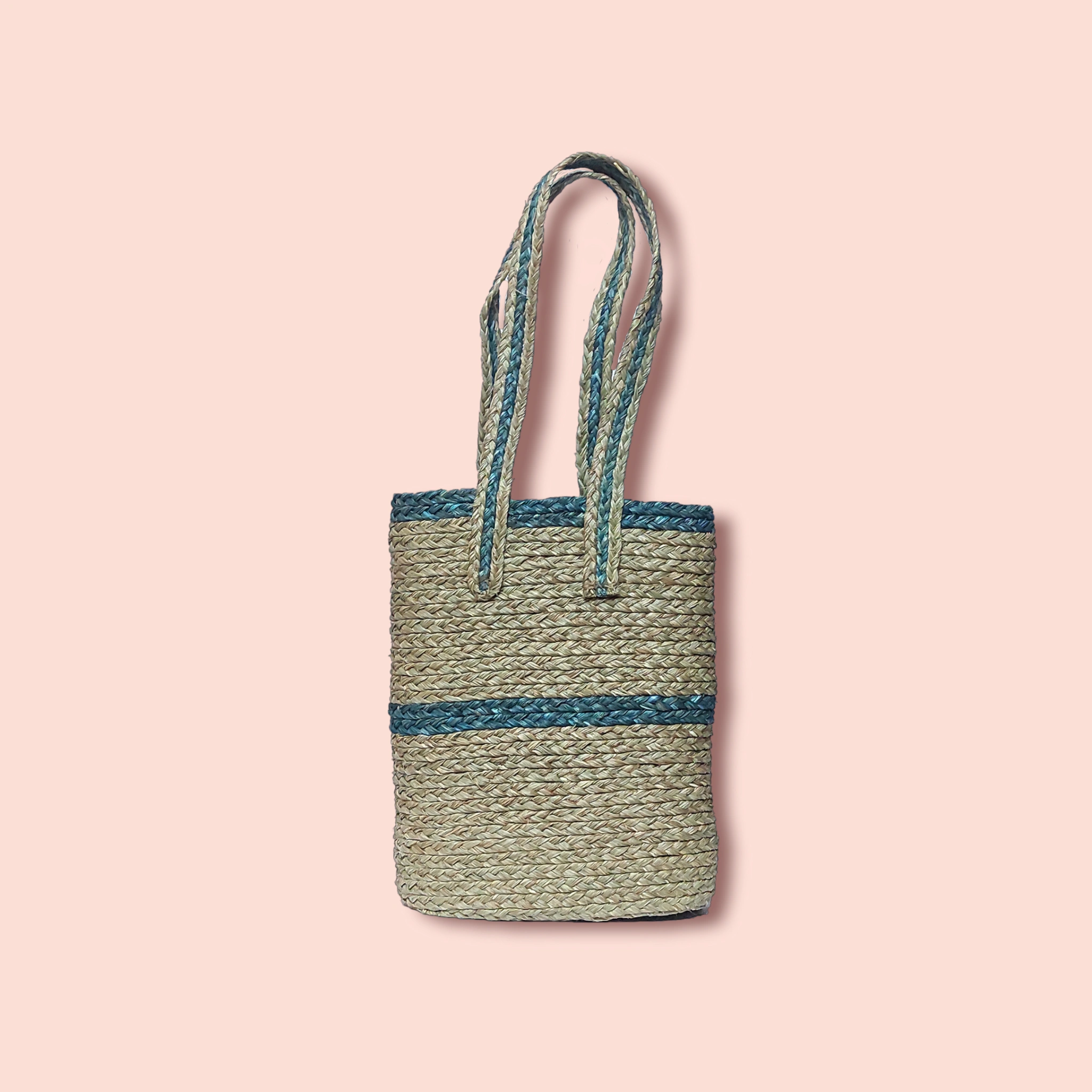 Handmade Sabai Grass Lunch Bag-(35x25x12)CM-4