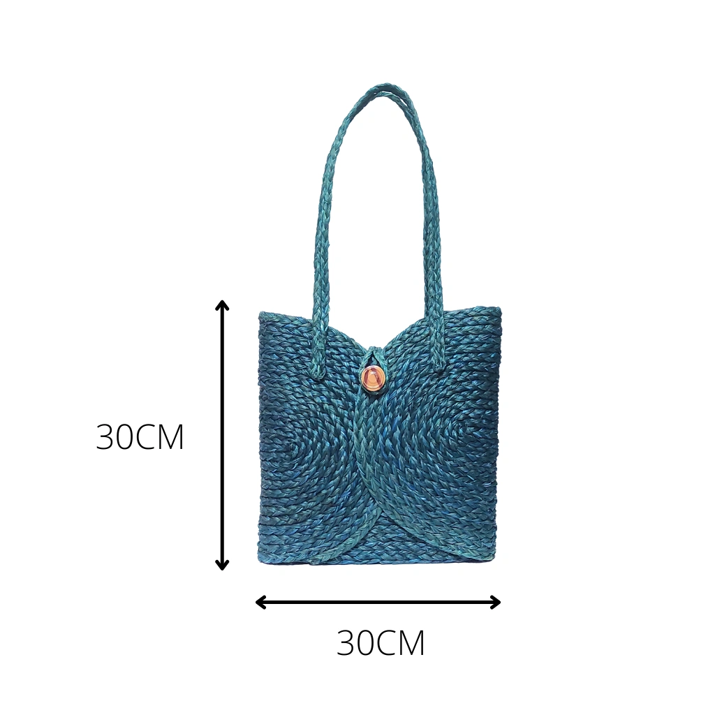 Sabai Grass Blue Ladies Handbag-(30x30x08)CM-6