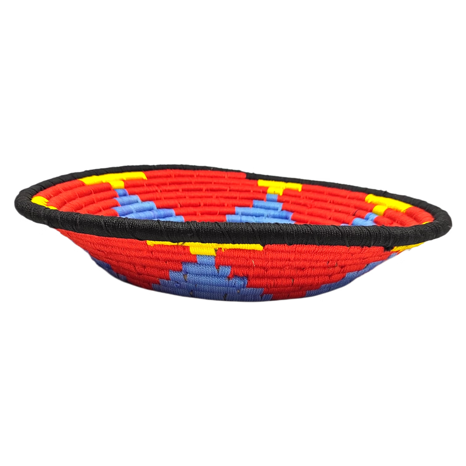 Traditional Indian craft Sabai Grass Wall Plate, Size 30CM, Yellow and Red Color image 3