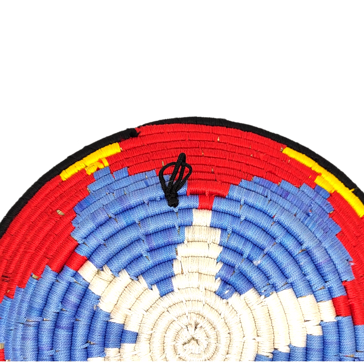 Traditional Indian craft Sabai Grass Wall Plate, Size 30CM, Yellow and Red Color image 2