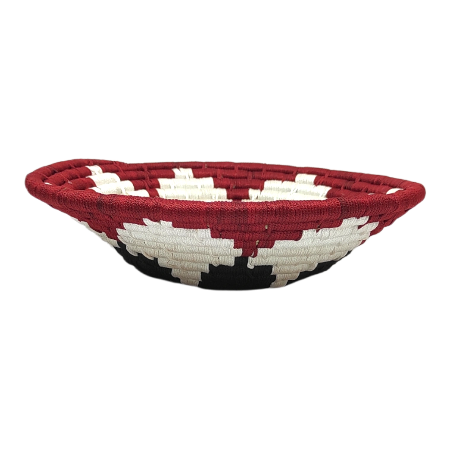 Handicraft Sabai Grass Indian craft Tradition Wall Plate, Size 30CM, Maroon and White Color-30CM-2