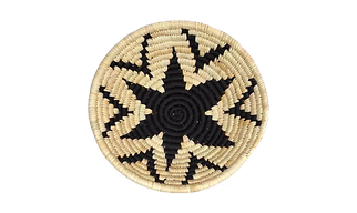 Sabai Handwoven Grass Basket with Hooks, Size 30CM, Natural and Black Color