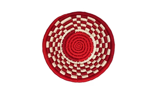 Sabai Handwoven Hanging a Wall Basket, Size 30CM, Red and White Color
