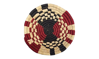 Sabai Handwoven Grass Wall Decor, Size 30CM, Natural and Maroon Color