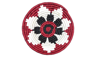 Sabai Handwoven Wall Decoration Baskets with Grass, Size 30CM, Maroon and Black Color