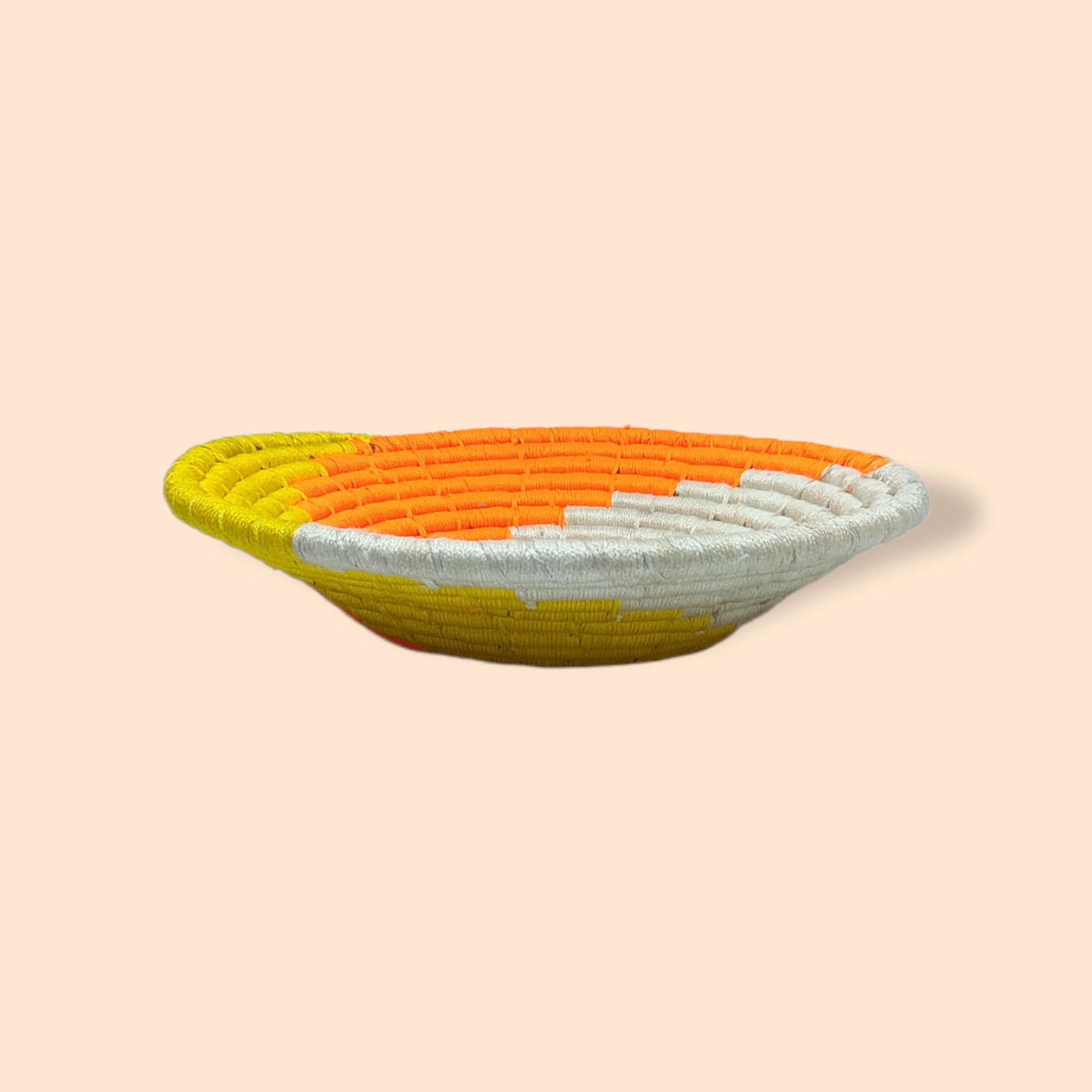 Handwoven Sabai Grass wall design bedroom, Size 30CM, Yellow and Orange Color-30CM-3