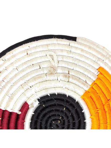 Sabai Handwoven Grass Basket Wall Decor, Size 30CM, Brown and Orange Color-30CM-4