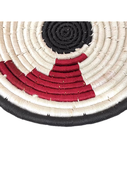 Sabai Handwoven Grass Basket Wall Decor, Size 30CM, Brown and Orange Color-30CM-5