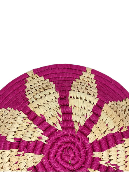Sabai Handwoven Grass Wall Decor art Basket, Size 30CM, Pink Color-30CM-6