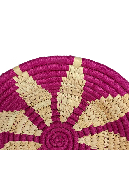 Sabai Handwoven Grass Wall Decor art Basket, Size 30CM, Pink Color-30CM-4