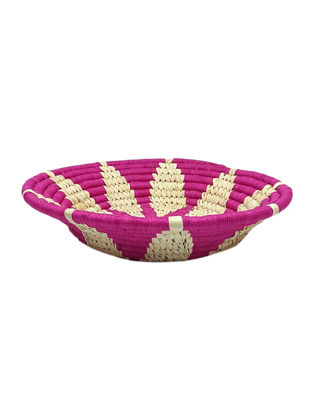 Sabai Handwoven Grass Wall Decor art Basket, Size 30CM, Pink Color-30CM-3