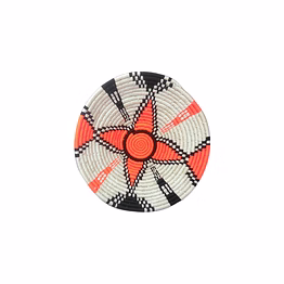 sigmascott sabai handwoven hanging grass wall baskets, size 30cm, orange and black color