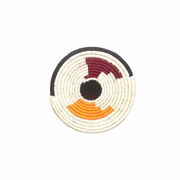 sigmascott sabai handwoven grass basket wall decor, size 30cm, brown and orange color