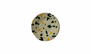 Handicrafts of India Sabai Grass and Palm Leaf Wall Plate, Size 30CM, White Color