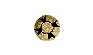Handicraft Sabai Grass and Palm Leaf  Wall Plate, Size 30CM, Black and Natural color