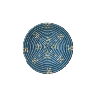 Handmade Craft for Home Decor Sabai Grass Wall Plate, Size 30CM, Blue Color